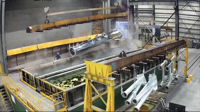 galvanized monopole cell tower