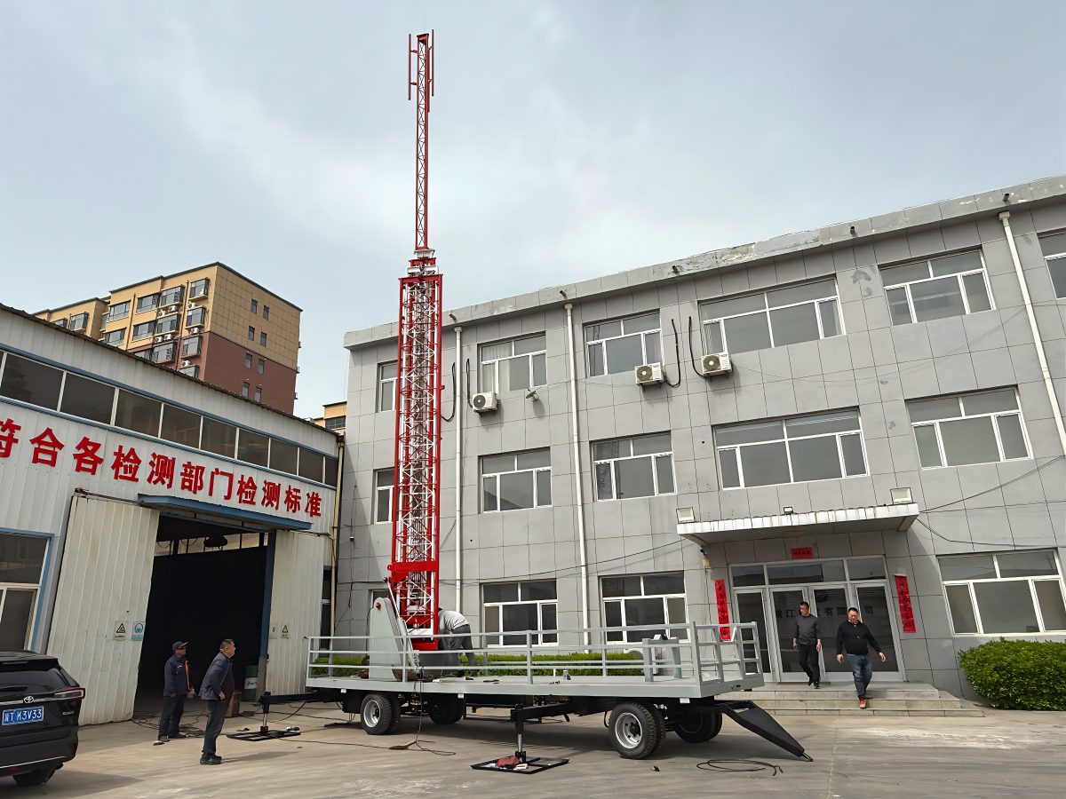 Испытательная сборка и эксплуатация 35-метрового мобильного модуля сотовой связи, предназначенного для Эсватини.